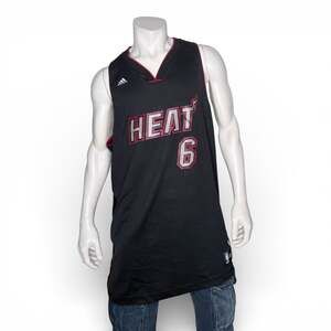 Adidas LeBron James #6 Miami Heat Limited Edition Blackout Plaid Basketball Jers